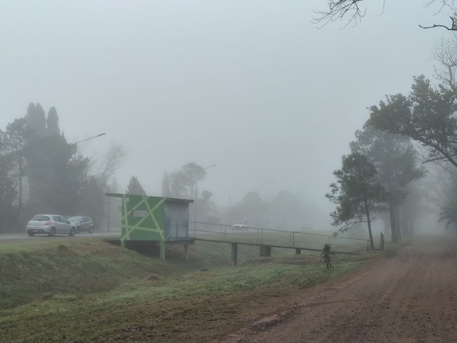 No se ve nada: piden extremar los recaudos al volante por los densos bancos de niebla en las calles de Funes